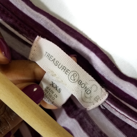 Treasure & Bond Purple Striped Tshirt - Picture 3 of 5